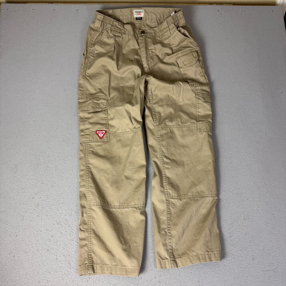 Ticomela FR Cargo Field Pants Men 32x32 Khaki Flame Resistant CAT 2 Workwear